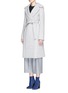 Front View - Click To Enlarge - STELLA MCCARTNEY - Belted mélange wool felt overcoat