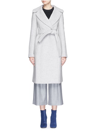 Main View - Click To Enlarge - STELLA MCCARTNEY - Belted mélange wool felt overcoat