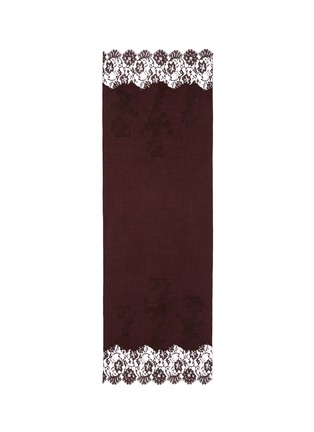 Main View - Click To Enlarge - JANAVI - Chantilly lace trim Merino wool scarf