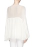 Back View - Click To Enlarge - CHLOÉ - Bell sleeve silk crépon flare top