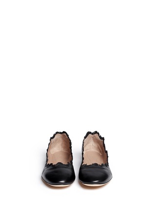 Figure View - Click To Enlarge - CHLOÉ - Fringe scalloped edge leather flats