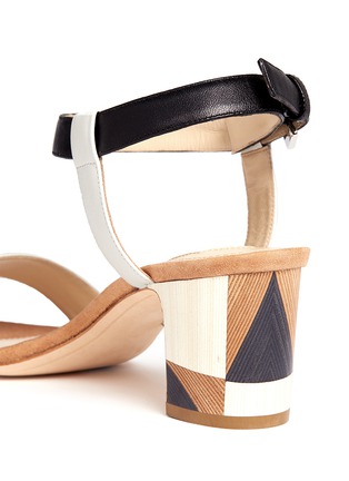 Detail View - Click To Enlarge - RODO - Geometric print heel leather sandals