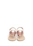 Front View - Click To Enlarge - RODO - Textured rope mirror leather thong sandals