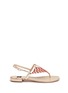 Main View - Click To Enlarge - RODO - Textured rope mirror leather thong sandals