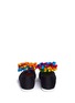 Back View - Click To Enlarge - JOSHUA SANDERS - 'NY' embroidered pompom ankle tie slip-ons