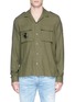Main View - Click To Enlarge - AMIRI - Military patch cotton-cashmere herringbone shirt