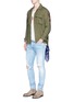 Figure View - Click To Enlarge - AMIRI - Military patch cotton-cashmere herringbone shirt