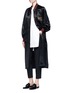 Figure View - Click To Enlarge - MS MIN - Dragon embroidered hooded long satin coat