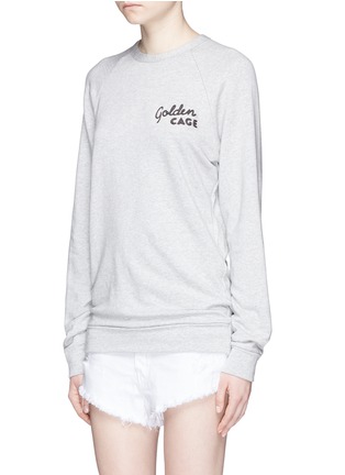 Front View - Click To Enlarge - SANDRINE ROSE - Embroidered fleece lined sweatshirt
