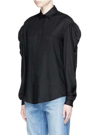 Front View - Click To Enlarge - SAINT LAURENT - Puff shoulder twill shirt
