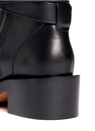 Detail View - Click To Enlarge - GIVENCHY - Shark tooth turn lock ankle strap leather boots