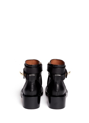 Back View - Click To Enlarge - GIVENCHY - Shark tooth turn lock ankle strap leather boots