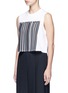 Front View - Click To Enlarge - ALEXANDER WANG - Barcode print cropped tank top