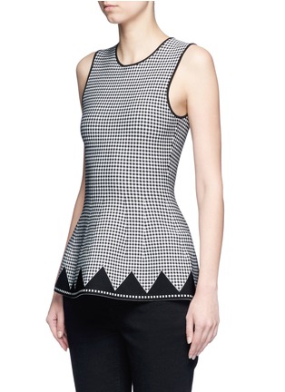 Front View - Click To Enlarge - ALEXANDER WANG - Houndstooth peplum top