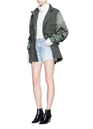 Figure View - Click To Enlarge - ALEXANDER WANG - Bomber back cotton and nylon parka