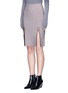 Front View - Click To Enlarge - ALEXANDER WANG - Keyhole split houndstooth knit pencil skirt