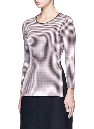 Front View - Click To Enlarge - ALEXANDER WANG - Keyhole split houndstooth knit top