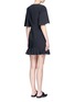 Back View - Click To Enlarge - TIBI - Pleated ruffle tropical wool dress