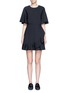 Main View - Click To Enlarge - TIBI - Pleated ruffle tropical wool dress