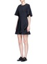 Figure View - Click To Enlarge - TIBI - Pleated ruffle tropical wool dress