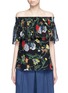 Main View - Click To Enlarge - TIBI - 'Seville' print ruffle silk off-shoulder top