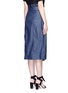 Back View - Click To Enlarge - TIBI - Belted paperbag waist twill skirt