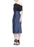 Figure View - Click To Enlarge - TIBI - Belted paperbag waist twill skirt