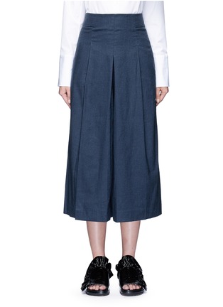 Main View - Click To Enlarge - TIBI - Inverted pleat cotton twill culottes