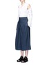 Figure View - Click To Enlarge - TIBI - Inverted pleat cotton twill culottes