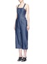 Front View - Click To Enlarge - TIBI - 'Neo' washed cotton twill overalls
