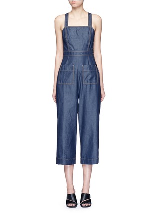 Main View - Click To Enlarge - TIBI - 'Neo' washed cotton twill overalls