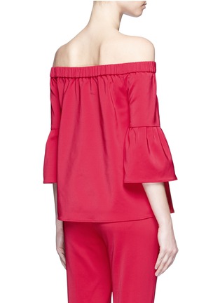 Back View - Click To Enlarge - TIBI - Lantern sleeve off-shoulder faille top