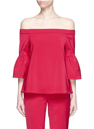 Main View - Click To Enlarge - TIBI - Lantern sleeve off-shoulder faille top