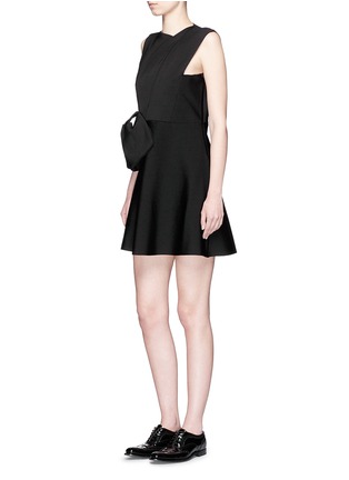 Figure View - Click To Enlarge - VICTORIA, VICTORIA BECKHAM - Bow drape ribbed knit dress