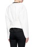 Back View - Click To Enlarge - VICTORIA, VICTORIA BECKHAM - Contrast satin collar wool crepe belted jacket