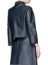 Back View - Click To Enlarge - VICTORIA, VICTORIA BECKHAM - Floral embellished cropped leather car coat