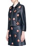 Front View - Click To Enlarge - VICTORIA, VICTORIA BECKHAM - Floral embellished cropped leather car coat