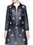 Main View - Click To Enlarge - VICTORIA, VICTORIA BECKHAM - Floral embellished cropped leather car coat