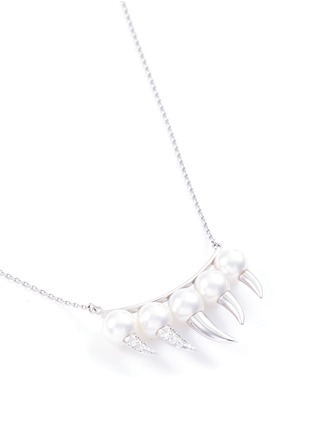  - TASAKI - 'Danger Fang' diamond Akoya pearl pendant necklace