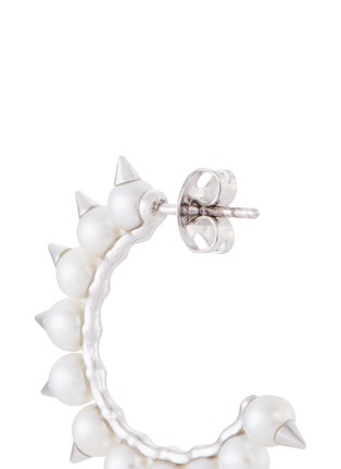 Detail View - Click To Enlarge - TASAKI - 'Danger Tribe' freshwater pearl stud hoop earrings