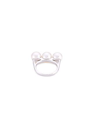  - TASAKI - 'Balance' Akoya pearl 18k white gold ring