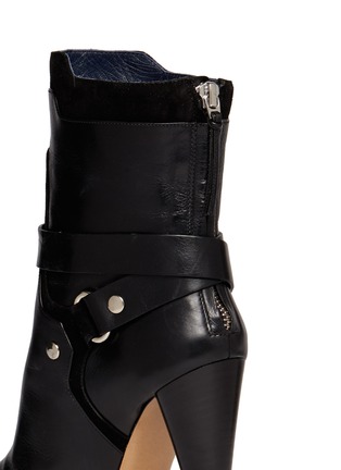 Detail View - Click To Enlarge - ISABEL MARANT - 'Redford' harness leather combo ankle boots