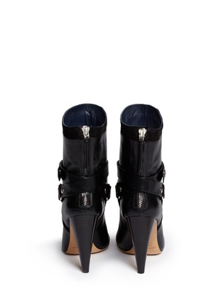 Back View - Click To Enlarge - ISABEL MARANT - 'Redford' harness leather combo ankle boots