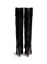 Back View - Click To Enlarge - ISABEL MARANT - 'Raven' leather embroidery suede knee high boots