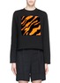 Main View - Click To Enlarge - OPENING CEREMONY - Tiger stripe rabbit fur patch sweatshirt