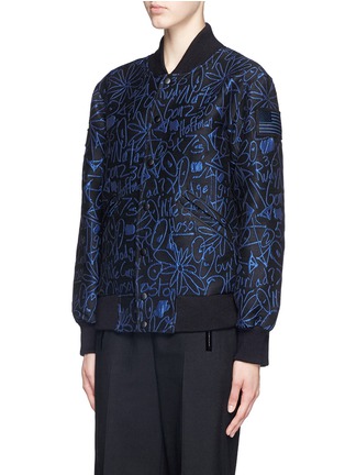 Front View - Click To Enlarge - OPENING CEREMONY - Scribble jacquard varsity jacket