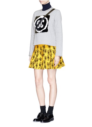 Figure View - Click To Enlarge - OPENING CEREMONY - Daisy scribble dense knit flare skirt