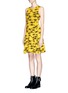 Front View - Click To Enlarge - OPENING CEREMONY - Daisy scribble dense knit flare dress