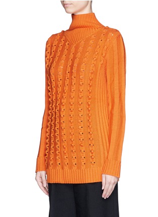 Front View - Click To Enlarge - OPENING CEREMONY - Turtleneck chain knit sweater