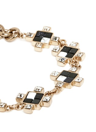 Detail View - Click To Enlarge - LULU FROST - Crystal stone mosaic terraced chain bracelet